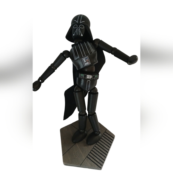 HTF Disney Galaxy's Edge Star Wars Wooden Darth Vader Bendable Toy Figurine - Picture 6 of 16